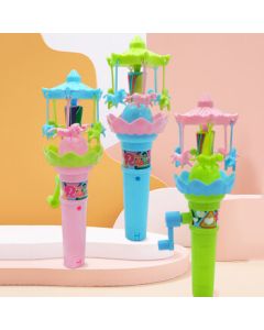 Lezai Hand-Cranked Rotating Carousel Light-Up Toy (Assorted) Ferris Wheel Spinning Fun Toy, Minimum Order of 20 Pieces