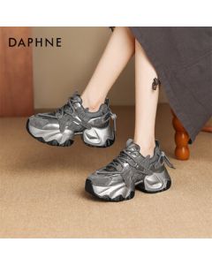 Daphne Women's Casual Shoes Thick-Soled Sporty Dad Sneakers Fleece-Lined Warm Versatile Women's Shoes 4024404508 Fleece Gray 35