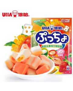 UHA Puchao Filled Soft Candy 90g Fruit Flavor Japanese Imported Filled Gummy Candy Wedding Candy Gummy