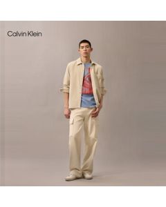 Calvin Klein Jeans 25 Summer Men's Trendy Casual CK City Street Sign Print Pure Cotton Knit T-Shirt 4RB855G