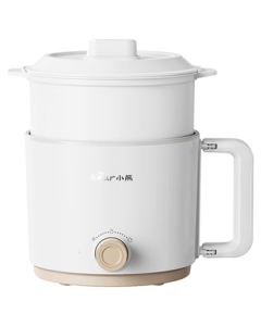 Bear Portable Electric Cooking Pot, Multifunctional Student Dorm Travel Small Electric Pot for Noodles, Electric Heating Pot for Boiling Water, Steaming and Cooking with Steamer DRG-K17U6