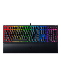Razer BlackWidow V3 Mechanical Gaming Keyboard - Transparent Mechanical Switches, RGB Lighting with Wrist Rest, 104 Keys, Green Switch
