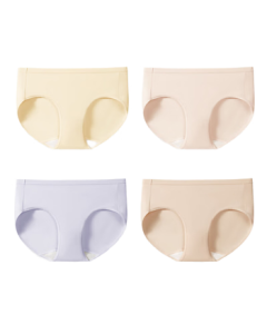 J.ZAO【First Wear Without Washing】Pure Cotton Women's Underwear Camellia Mid-Rise 10A Antibacterial Mulberry Silk Panties L