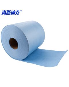 Haistick HKsq-232 Industrial Dust-Free Wiping Paper, Dust Removal Paper, Non-Woven Cleaning Cloth for Oil and Water Absorption, Blue, 25*38cm/Roll (500 Sheets)