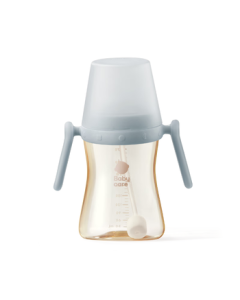 babycare Straw Sippy Bottle for 1-3 Years Old, Straight Drinking PPSU Baby Training Cup for 12+ Months with Gravity Ball, 300ml