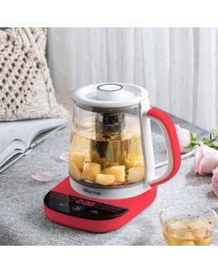 Bear Health Pot Mini Glass Teapot with Constant Temperature Function YSH-D15F2 Red