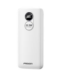 PISEN [3C Certified] 22.5W Super Fast Charge 20000mAh High-Capacity Portable Power Bank for Air Travel, Compatible with iPhone 17 Pro Max, Xiaomi, Huawei - White