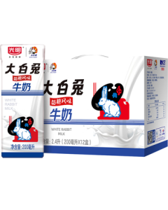 Bright Dairy White Rabbit Creamy Candy Flavored Milk 200ml*12 Boxes/Carton Mid-Autumn Festival Gift Box