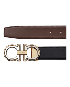 Ferragamo Men's Black Reversible Adjustable Gancini Belt 0764187_C_105 Gift for Boyfriend