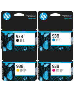 HP (HP) 938 Original Ink Cartridge Four-Color Set Compatible with HP OJ9110b, 9120, 9130, 9720, 9730 Printers - 938 Black, Cyan, Magenta, Yellow Ink Cartridges