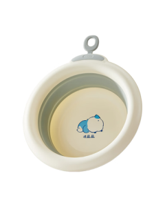 October Crystal Baby Wash Basin Newborn Foot and Bottom Washing Foldable Basin for Children, Light Yellow, 1 Piece