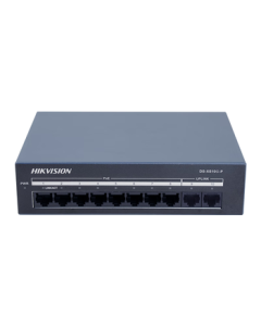 HIKVISION POE Switch 10-Port Gigabit Unmanaged Switch with Metal Housing for Heat Dissipation, Surveillance Network Extension, DS-XS10G-P