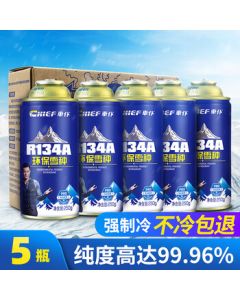 Chefu R134a Eco-Friendly Automotive Air Conditioning Refrigerant, Freon-Free, 5 Bottles