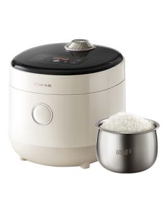 Bear Mini Rice Cooker for 1-2 People, 0-Coating Stainless Steel Small Capacity Electric Rice Pot, One-Button Quick Cooking, Micro-Pressure Multi-Function with 1.6L Capacity and Pre-Setting (DFB-C16M3)