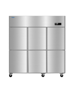 Haier Commercial Kitchen Refrigerator, 3-Door Fridge & 3-Door Freezer, All-Copper & All-Steel Six-Door Design, Large Capacity for Hotels, Restaurants, Canteens, Stainless Steel SL-1450C3D3S