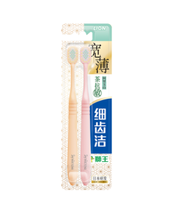 Lion Fine Toothpaste Wide & Thin Tea Anti-Sensitive Toothbrush 2-Pack Soft Bristles for Adults to Relieve Sensitivity and Reduce Bleeding