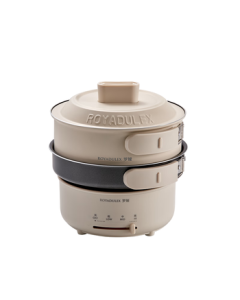 ROYAL 1000W Foldable Electric Cooking Pot Travel Pot Portable Electric Pot for 1-2 Persons Detachable Electric Hot Pot Electric Heating Pot Dormitory Pot Multi-function Pot 2L Full Pot Dual Pot Set
