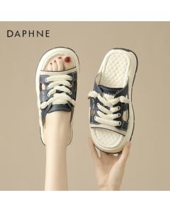 Daphne Women's Sandals Thick Platform Fashion Slide Sandals Casual Versatile Shoes 4023303281 Dark Blue 37