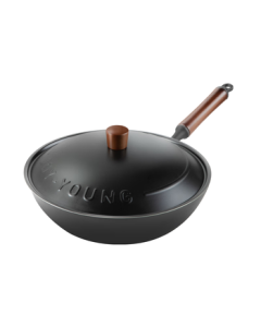 Joyoung Titanium-Iron Non-Stick Wok, Coating-Free Lightweight Iron Frying Pan for Gas Stove, 30cm