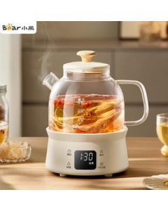 Bear Health Pot - All-Glass Herbal Tea Pot, Pre-Set Keep Warm, 0 Metal Health Cup, 24h Pre-Set & 24h Keep Warm, 0.8L YSH-M08B3