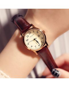 Julius Women's Watch Fashion British Retro Calendar Exam Student Waterproof Quartz Ladies Watch Brown JA-508LC