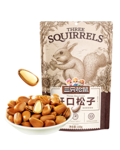 Three Squirrels Northeast Pine Nuts, Easy-to-Crack Daily Snack, Roasted Nut Mix, Family Leisure Snack, 100g/Bag