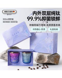 IMOGY Pure Titanium Water Bottle Holiday Gift Set - Premium Coffee Cup for Men & Women, Stylish Thermos for Brewing Tea