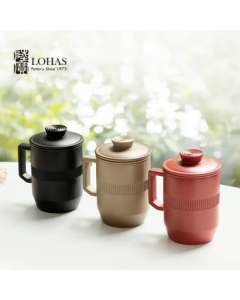 Lu Bao He Yi Lid Cup Ceramic Office Mug Simple Large Capacity 450ml Tea Cup (Color Random)