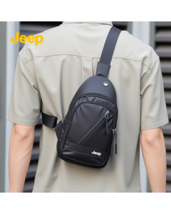JEEP Men's Crossbody Bag Chest Sling Shoulder Bag Light Luxury Large Capacity Casual Commuter Bag Sports Riding Small Backpack Phone Bag