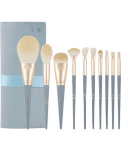 Floral Blue Bridge 10-Piece Makeup Brush Set (Natural Hair Version) Beginner Makeup Tools Eyeshadow Brush Contouring Cangzhou Makeup Brushes