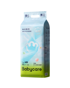 babycare Airpro Diapers Medium Size M 50pcs (6-11kg) Ultra-Thin Breathable Baby Pants for Summer