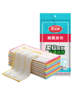 Meliya Cotton Soft Cleaning Cloth 30*30cm*10pcs Kitchen Dishwashing Towel Super Absorbent Non-Shedding Stain Remover