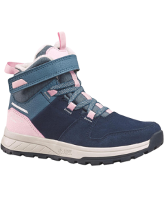 Decathlon Kids' Warm Thick Snow Boots Unisex Fleece-Lined Winter Shoes Denim Blue (Hook & Loop) 34-4289531