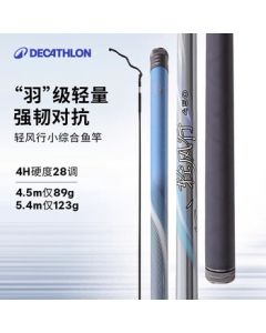Decathlon Lightwind Fishing Rod - Platform Fishing Hand Rod Lightweight Multi-Species Rod 4.5M-5479419