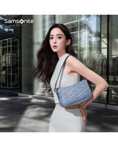 Samsonite Fashion Art Collaboration Women's Shoulder Crossbody Bag Blue Printed Handbag NO3 Gift for Girlfriend