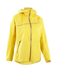 Decathlon Women's L Yellow Waterproof Windproof Trail Jacket for Warmth - Model 2471878
