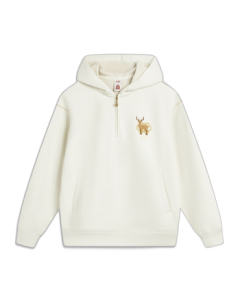 Li-Ning Chinese Culture Series Palace Museum Co-branded Fleece-Lined Hoodie Women's Loose Fit Sports Top AWDVB40