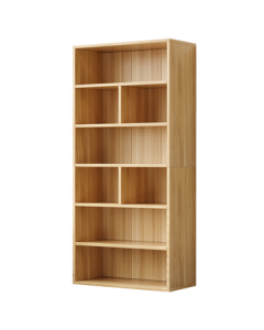 Coolin Bookshelf Floor Standing Minimalist Bookcase Simple Multi-layer Storage Shelf Living Room Bedroom Storage Cabinet 6-Tier Light Wood Color