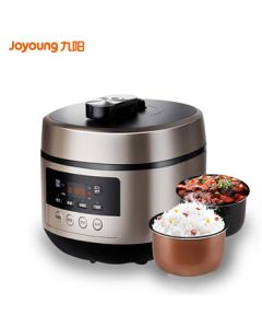 Joyoung Electric Pressure Cooker - Dual Inner Pots, Preset Timer, Detachable Inner Lid, 6L Large Capacity Rice Cooker with Bottom Heating (Model Y60C-B562)