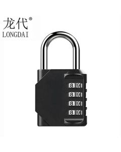 Longdai Combination Lock - Dormitory Door Lock, Storage Cabinet Anti-Theft Lock, Luggage Padlock, Drawer Lock, Black 4-Digit Password Lock