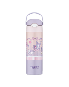 Thermos Kids Insulated Straw Tumbler Kuromi 316 Stainless Steel Pink 500ml, Essential Water Bottle for Elementary School Girls Back to School