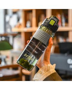 Home Relax Stylish Sports Plastic Water Bottle for Men and Women, Outdoor Sports Tea Infuser with Leak-Proof Lid, Black