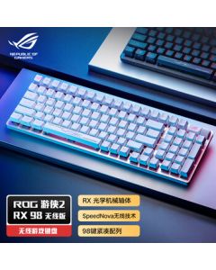 【Live Exclusive】ROG Ranger 2 RX 98 Wireless Edition Mechanical Keyboard, Tri-Mode Gaming Keyboard, 96% Layout, RX Red Switch, RGB, PBT Version, Moonlight White