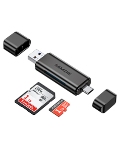 Sanzer USB3.0/Type-C High-Speed Card Reader SD/TF Multi-Function Combo for Phones/iPhone 17/16/15 DSLR Drones CCD Surveillance Memory Cards
