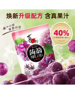 Strong Jelly Konjac Jelly 20g x 6 Packs (120g Total) Red Grape Flavor, 0 Fat, 40% Fruit Juice, Konjac, Snack for Kids