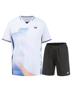 YONEX Badminton Apparel Men's Short-Sleeve T-Shirt + Shorts Sports Training Set 110135BCR White XO