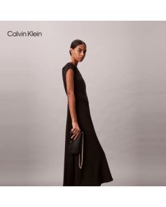 Calvin Klein Women's Bag 25 Autumn Winter New Elegant Casual Commuter Style CK Metal Letter Flap Shoulder Crossbody Chain Bag Gift