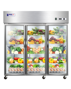 Star 1229L Commercial Refrigeration Fresh Kitchen Display Cabinet, Large Capacity Spicy Hot Pot Display Cabinet Ordering Counter, Tempered Glass Door Kitchen Refrigerator BC-1480Y