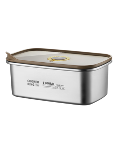 Chu Da Huang 304 Stainless Steel Fresh-Keeping Container, Micro-Vacuum Fresh-Lock Sealed Storage Lunch Box 1100ml