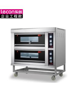 Lecon Commercial Oven, 2-Layer 4-Spiral Knob-Type Cake Bread Baking Electric Oven LC-JG-DK40